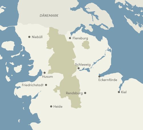 Karte mit Gebietsumrisses des Grünen Binnenlandes