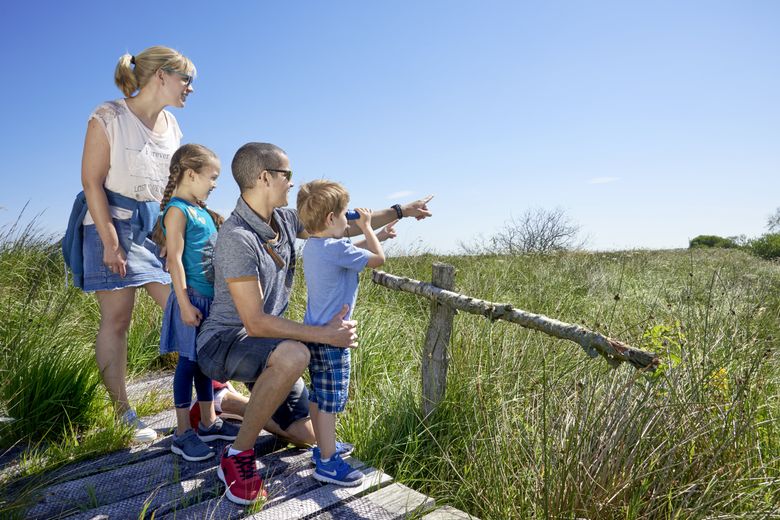 Familie im Naturschutzgebiet