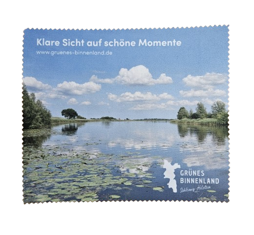 Ansicht Brillenputztuch mit Logo