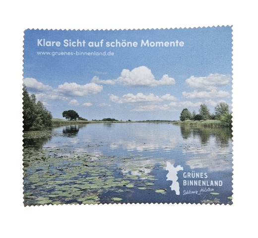 Ansicht Brillenputztuch mit Logo