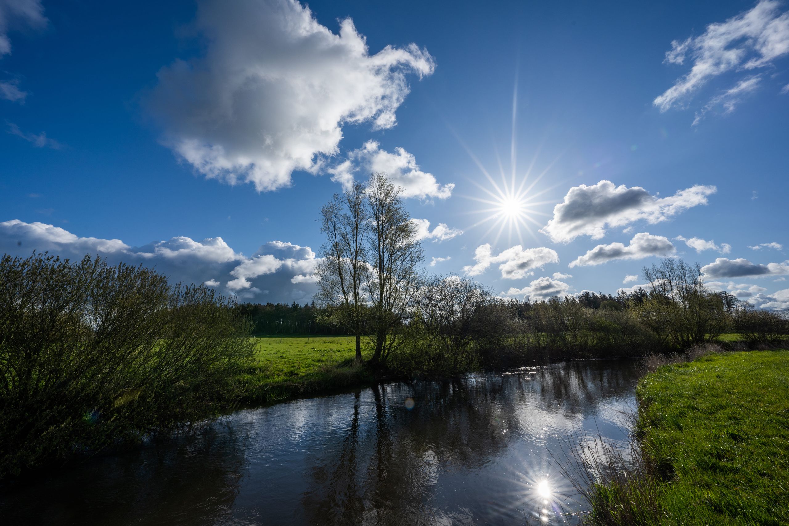 Der Fluss Treene bei schönem Wetter 