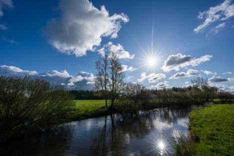 Der Fluss Treene bei schönem Wetter 